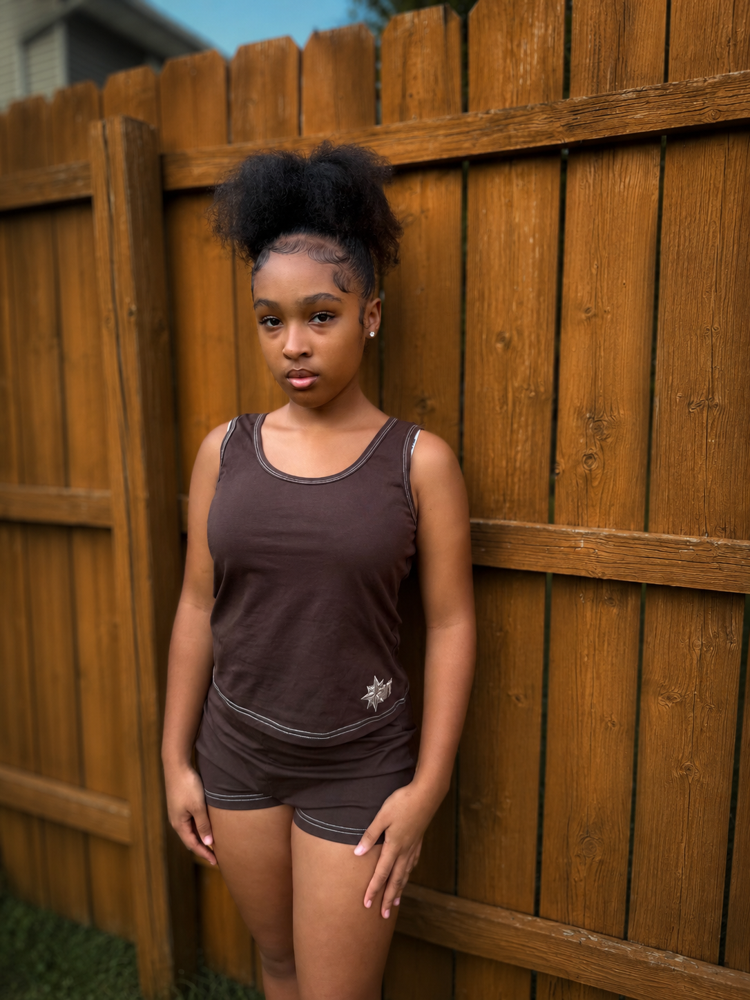 Womens Brown Two Piece Set
