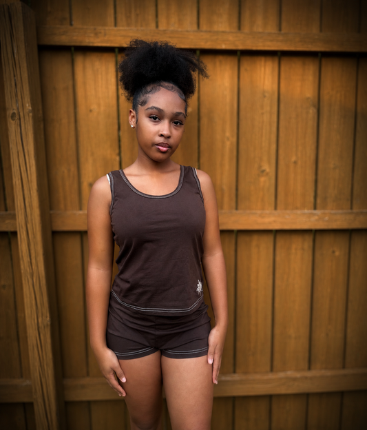 Womens Brown Two Piece Set